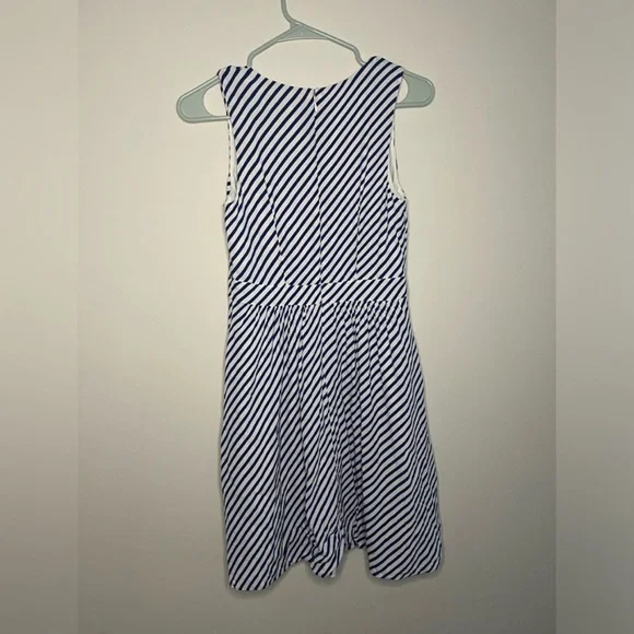 Loft - Blue and White Striped Dress - Size 0 - Picture 5 of 9